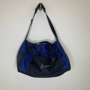 Y2K Vintage Nike Blue Black Colorblock Duffel Bag 22 x 11 x 12.5"